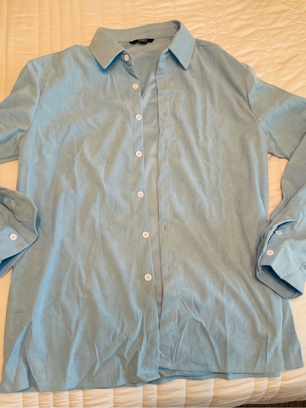 Casual Light Blue Button-Down Shirt — Relaxed Long Sleeve